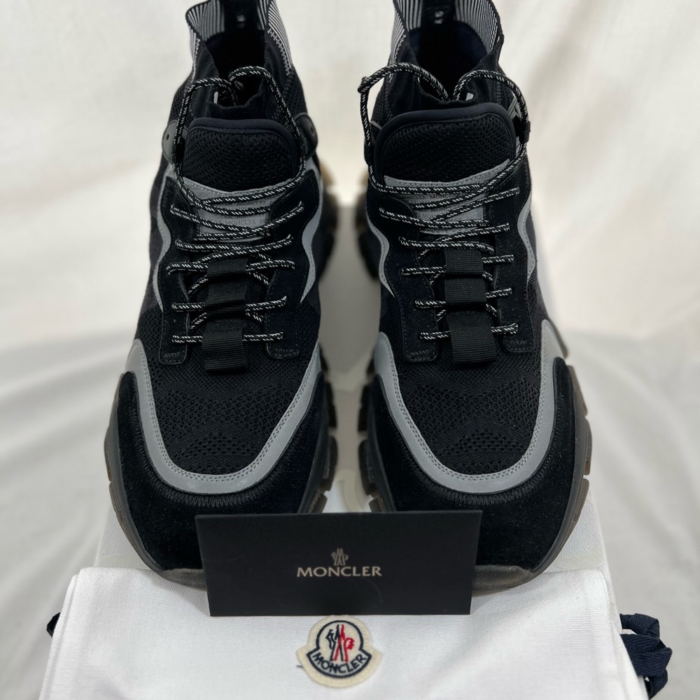 Moncler Men's Black and Gray High-Top Sneakers